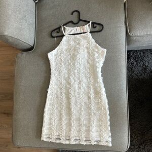 Entro White Lace Halter Dress